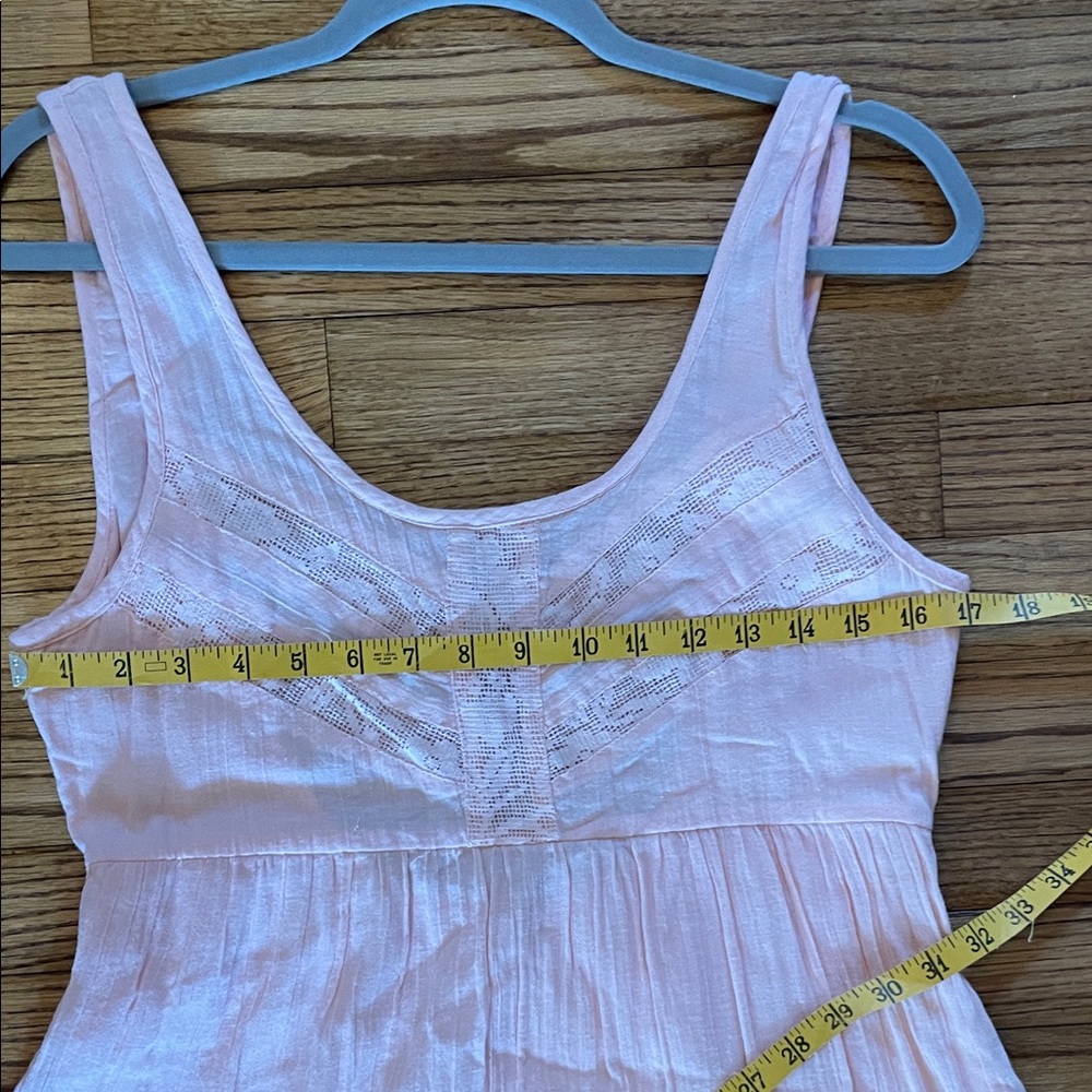 Rip Curl Flowy Peachy Pink Lace-Trim Mini Dress SzL - Picture 10 of 10
